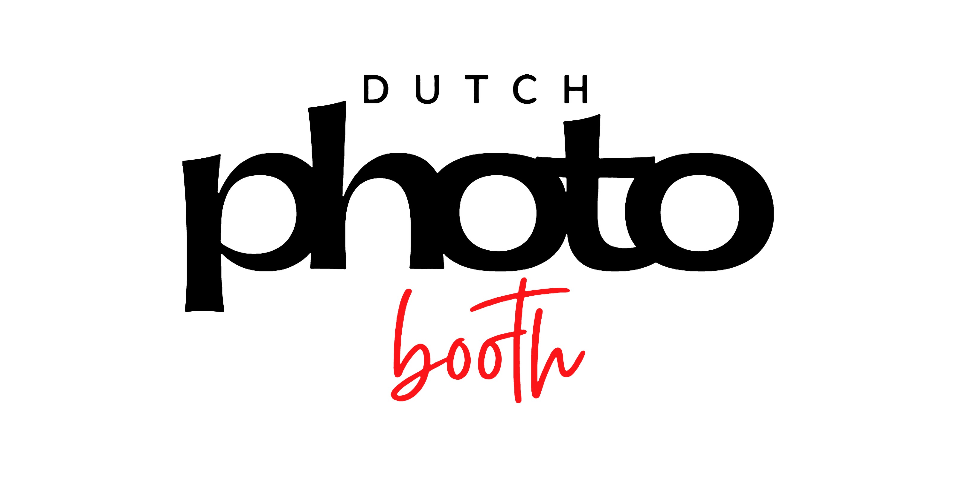 the dutch photobooth mark, which is the client&rsquo;s own: spaced capitals reading dutch above a heavy black photo and a red script booth